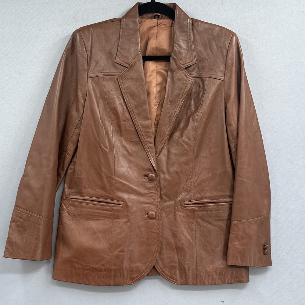 VTG Pioneer Wear Western Leather Blazer Jacket Womens 12 Career Boss Mom Cowgirl